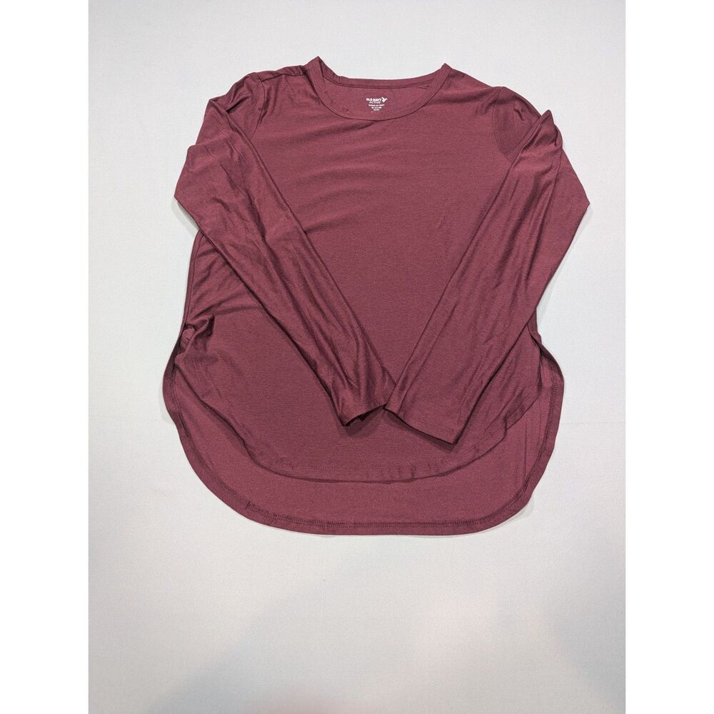 Old Navy Active Cloud 94 Soft XL Burgundy Long Sleeve Workout Shirt Go-Dry